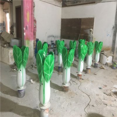 玻璃鋼卡通小油菜，仿真植物雕塑